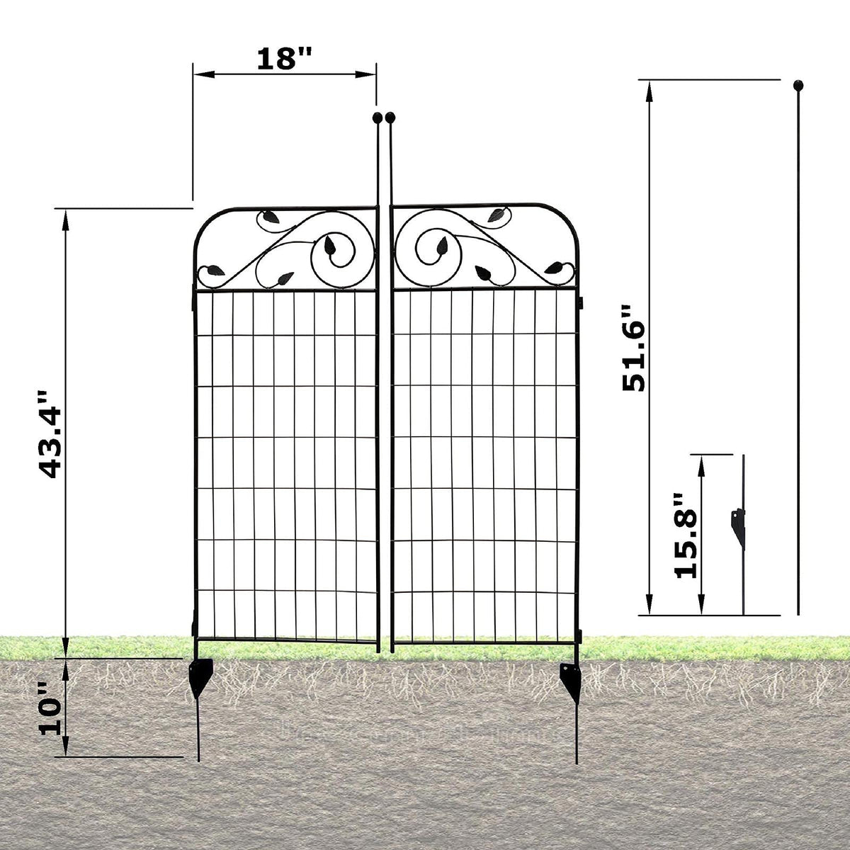 MTB Supply decorative garden gate assembly shows sturdy, weather-resistant construction