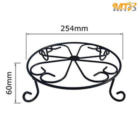 MTB Supply floral motif black iron stand adds decorative, practical plant support