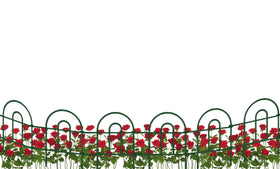 MTB Supply folding fence with arched design enhances yard aesthetics and borders.