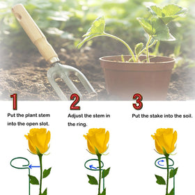 MTB Supply durable 11ga steel stake keeps plants upright through seasons.