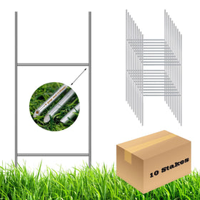 MTB Supply H Frame Wire Stakes front view showing sturdy 9-gauge galvanized construction for reliable signage