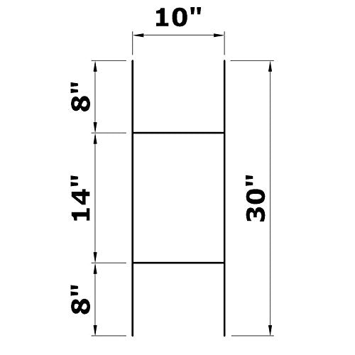 Ground insertion example of MTB Supply H Frame Wire Stakes for quick, hardware-free setup