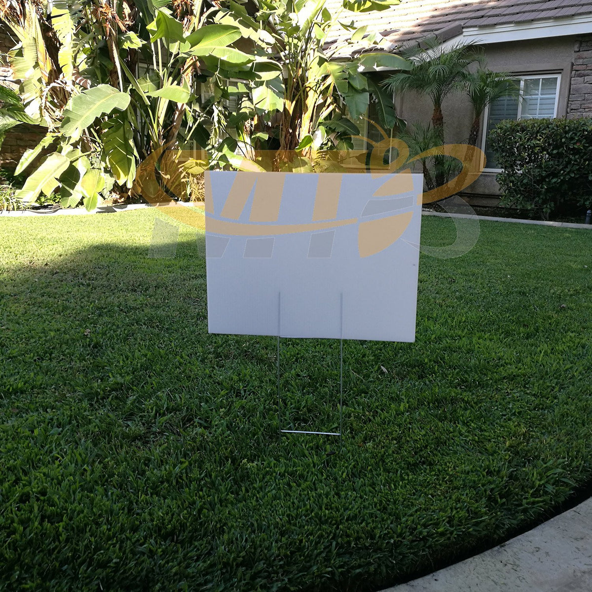 Ladder-style setup of MTB Supply H Frame Wire Stakes for stable outdoor displays