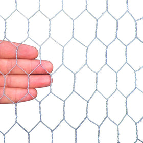 MTB Supply hexagonal mesh chicken wire provides durable, lightweight enclosure.