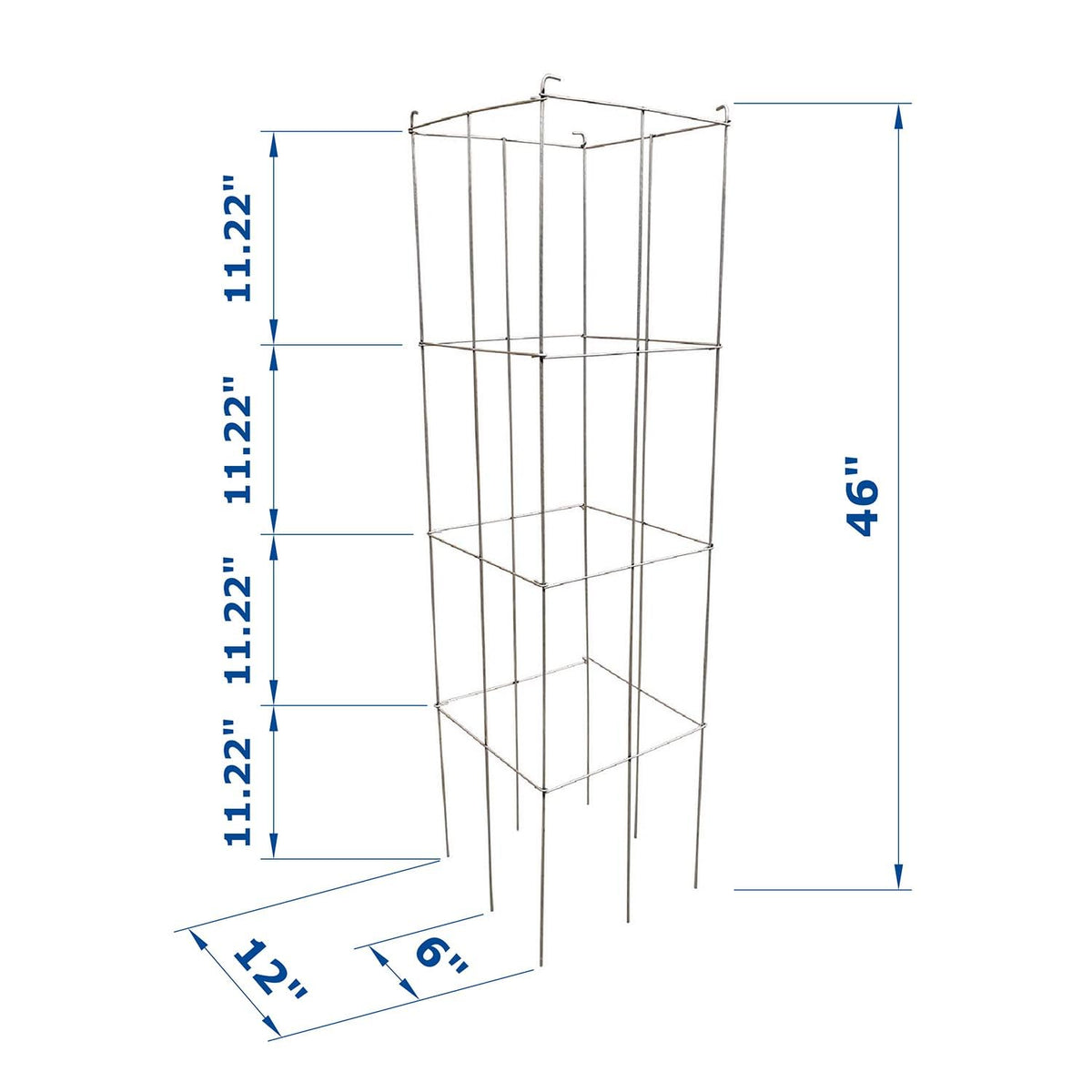 MTB Supply square frame trellis tomato stake designed for easy harvesting.