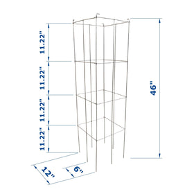 MTB Supply square frame trellis tomato stake designed for easy harvesting.