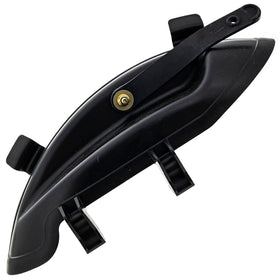 Close-up of black mulch plug highlighting sleek OEM design.