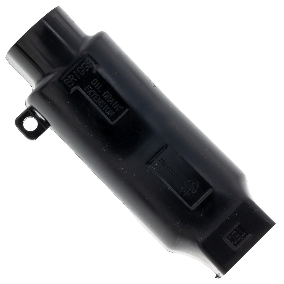MTD 731-05628 oil drain sleeve front view, compatible with Murray and Troy-Bilt tractors