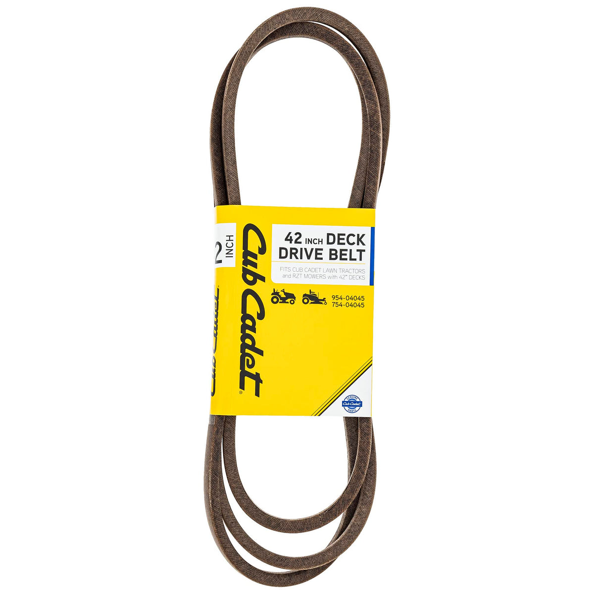 MTD Genuine 954-04045 belt front view shows OEM quality and durable construction.