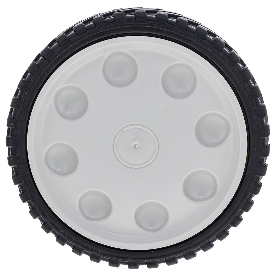 MTD Genuine Parts 753-08175 wheel assembly, 8in black, for quick mower replacement.