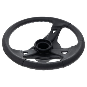 MTD steering wheel grip close-up showing textured surface for comfortable handling.