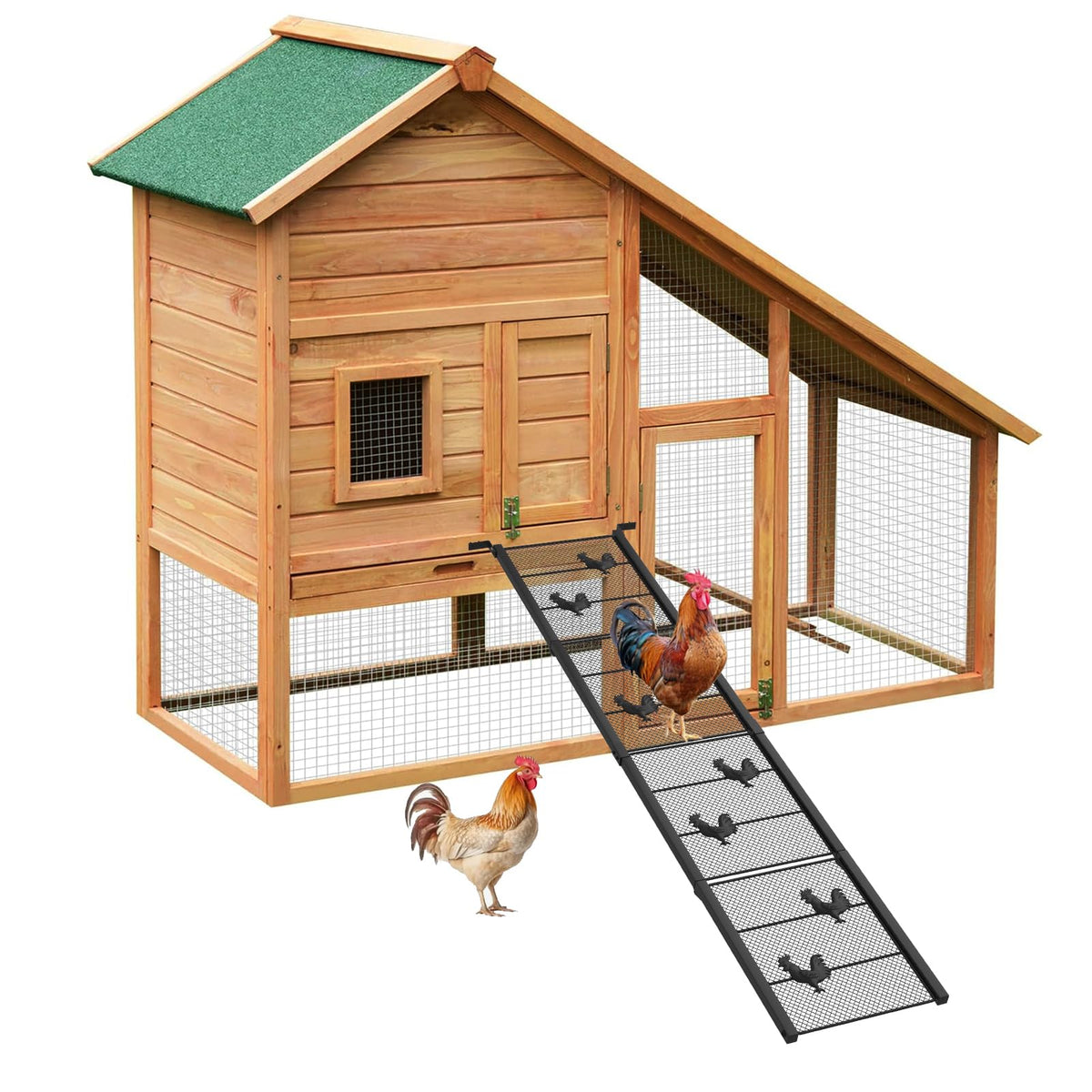 MTGSTOCL chicken coop ramp assembly enables quick, secure setup.