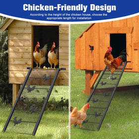 MTGSTOCL chicken coop ramp with 0.7 mm mesh flooring ensures safe passage.