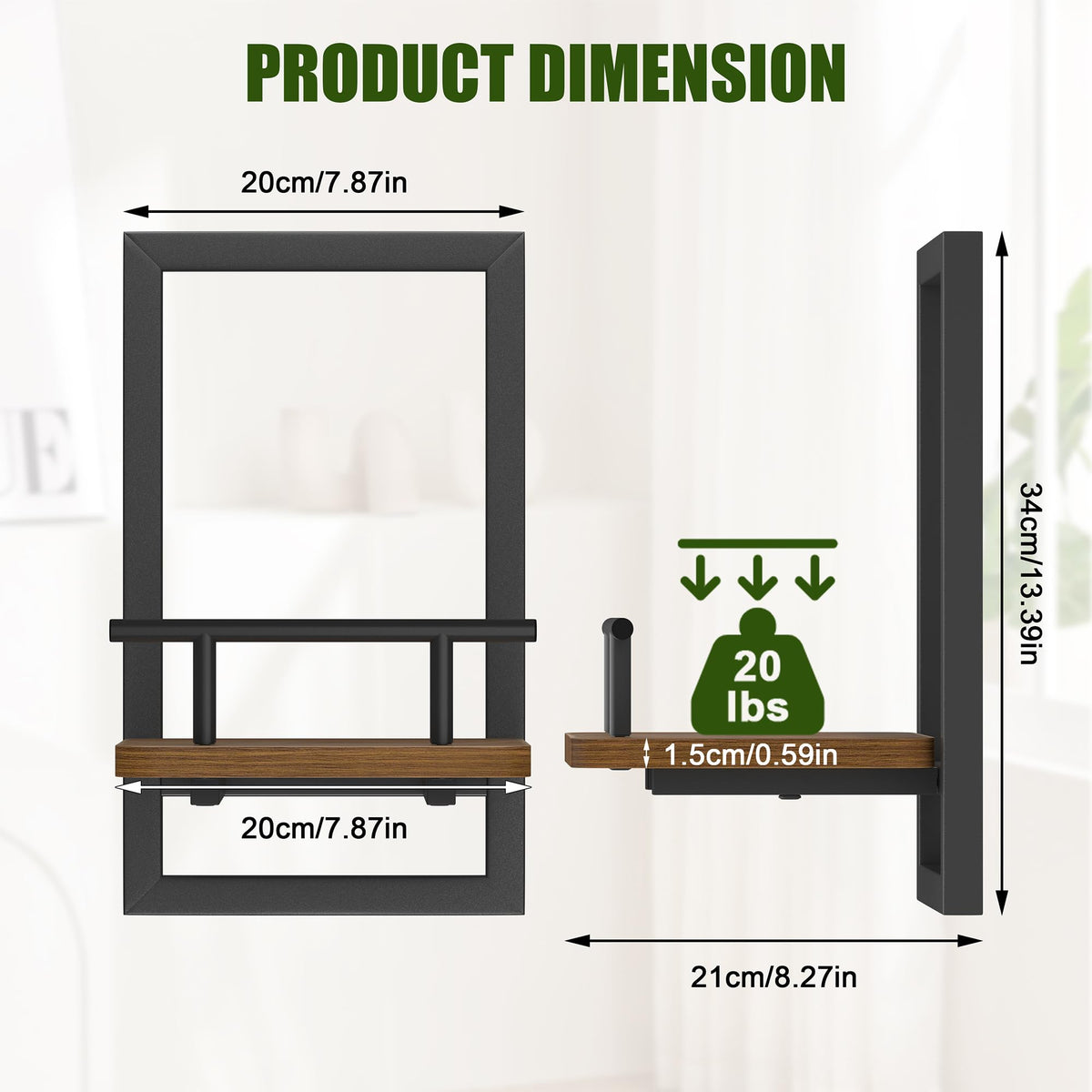 MTGSTOCL floating shelf plant frame fits compact rooms, ideal for small living spaces