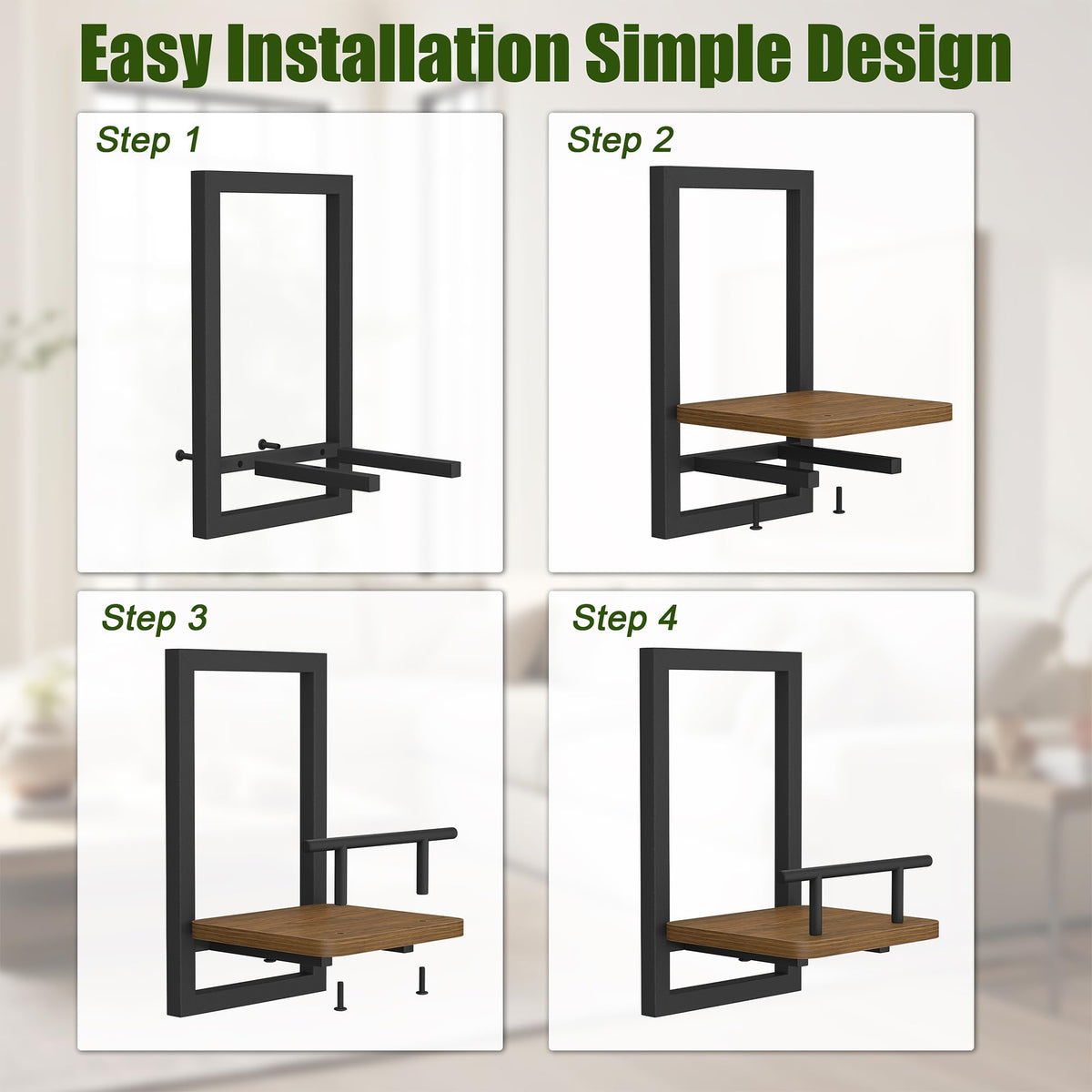 MTGSTOCL floating shelf plant frame holds photos or keepsakes as decorative feature