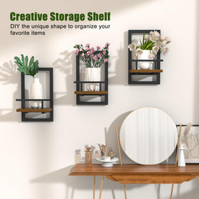 MTGSTOCL floating shelf plant frame works in kitchens and bathrooms for small decor