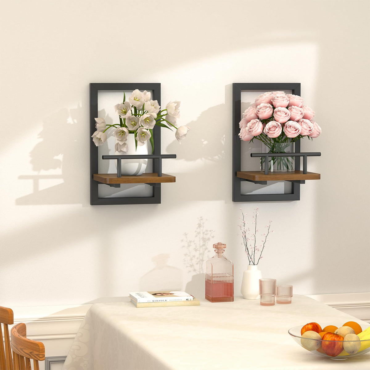MTGSTOCL floating shelf plant frame helps create seasonal plant displays with ease