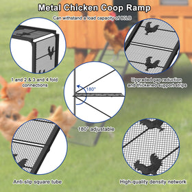 MTGSTOCL rooster-design coop ramp adds decorative charm to your poultry space.