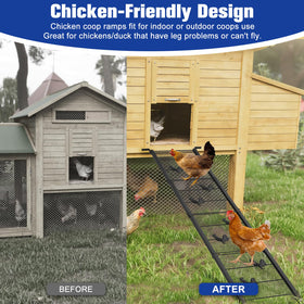 MTGSTOCL rustproof metal coop ramp offers durable all-weather performance.
