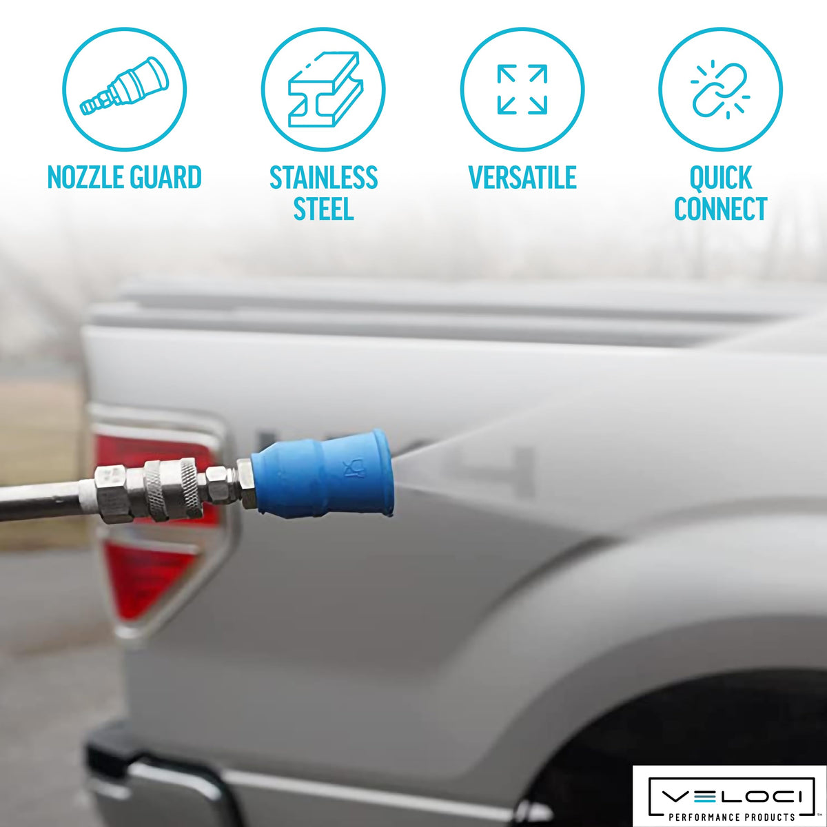 MTM Hydro Acqualine 1/4 inch quick coupler plug enables easy accessory swaps.