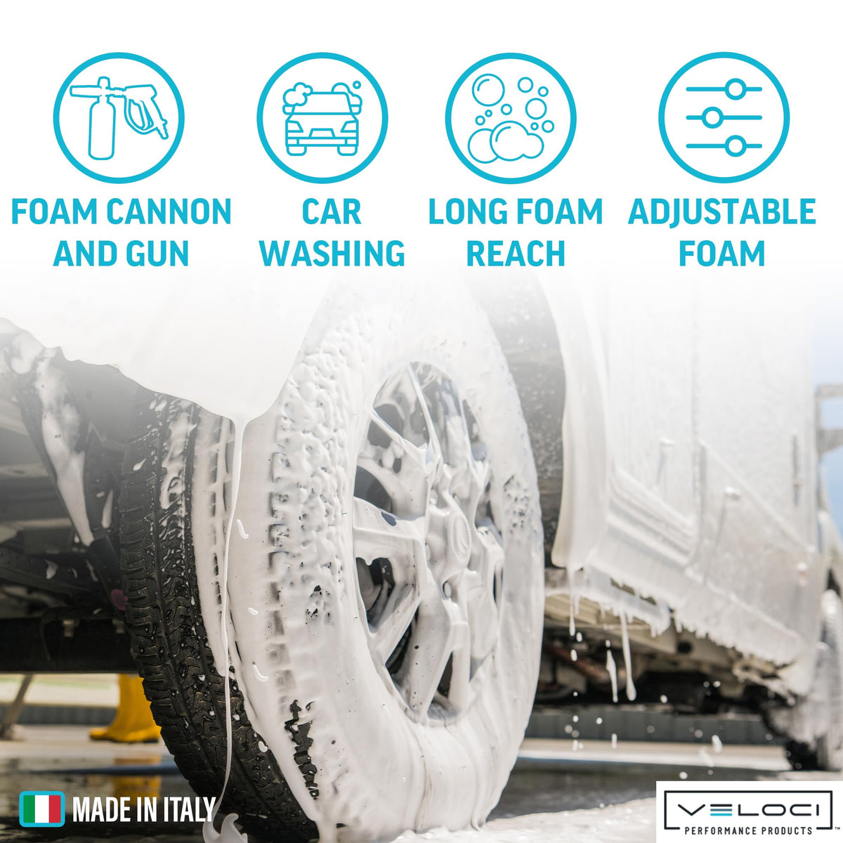 MTM Hydro PF22 foam cannon foam-output knob enabling thicker, denser foam.