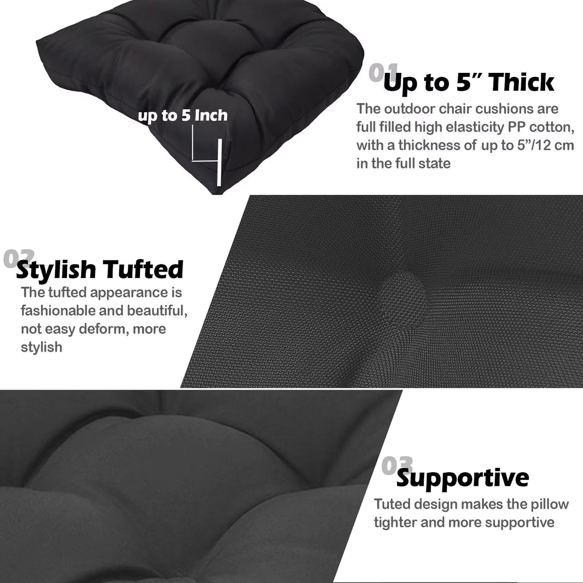 MTMR cushions fit wood, aluminum, wicker, and rattan patio furniture