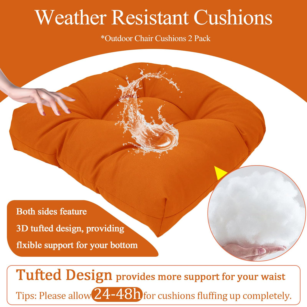 MTMR cushions filled with high-elasticity PP cotton fluff quickly and provide steady back support.