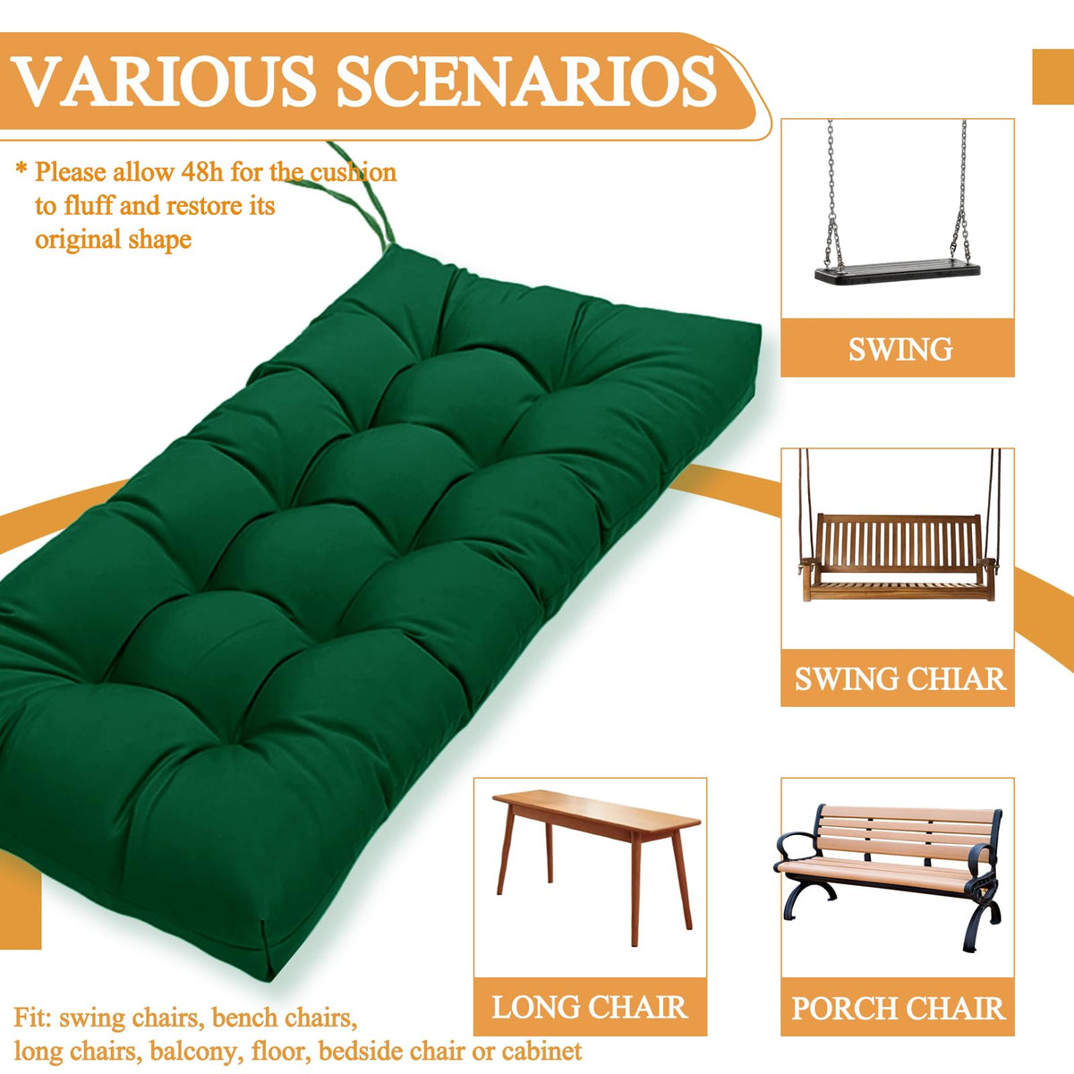 MTMR lawn chair cushion 4.5 inch thick for all-weather porch seating
