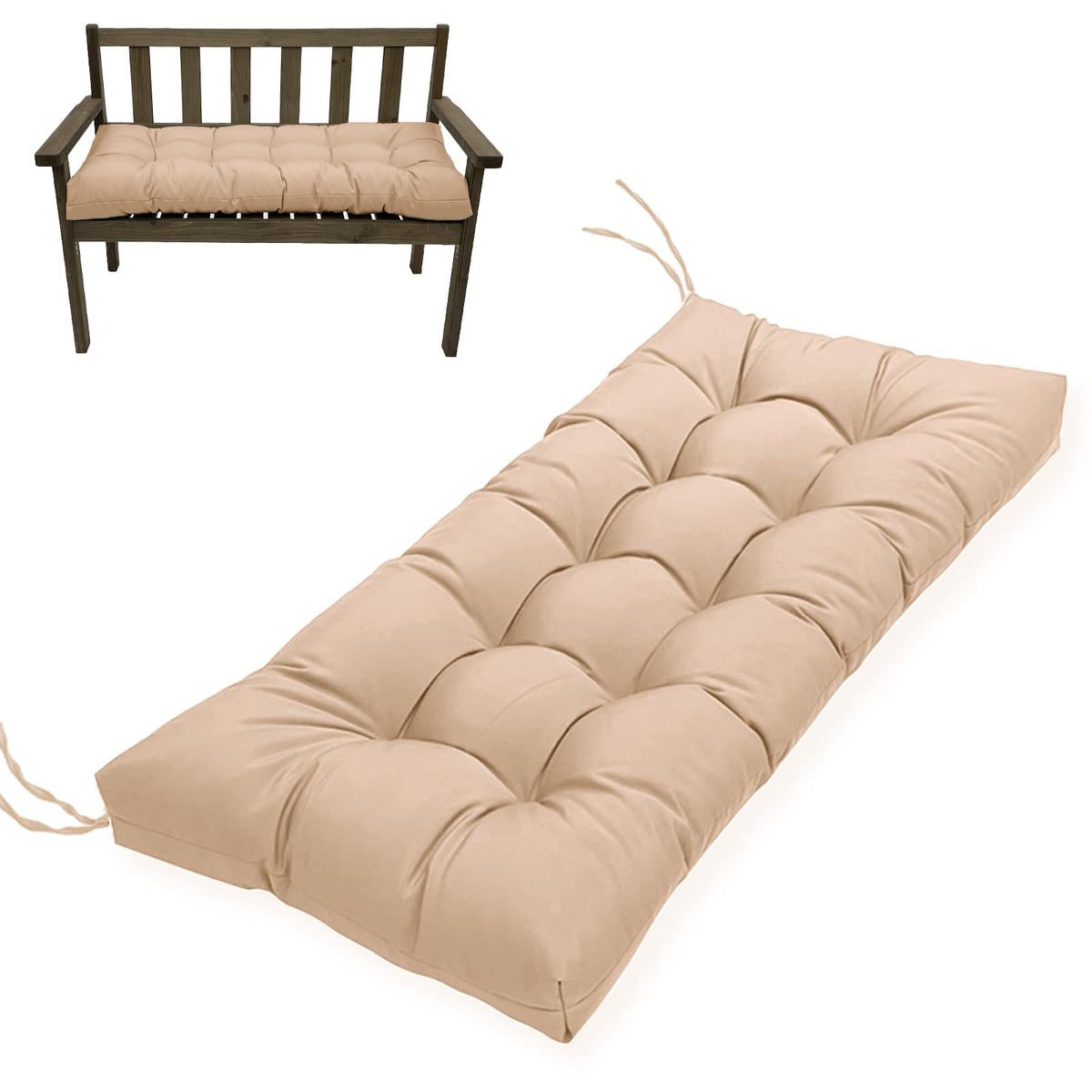 MTMR outdoor bench cushion with waterproof cover for all-weather use