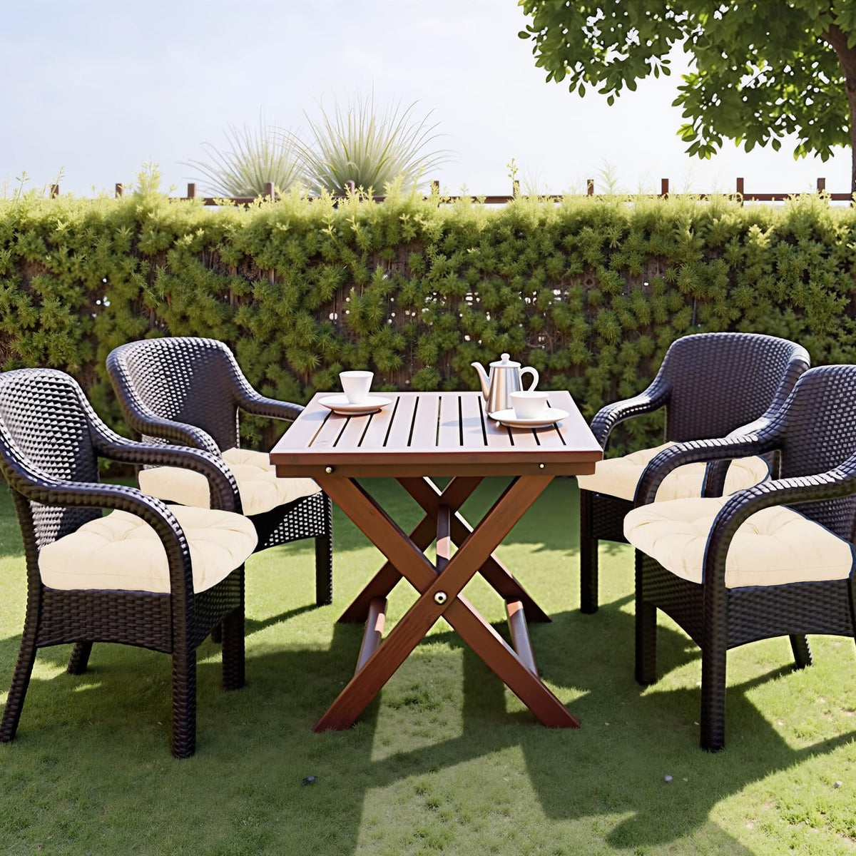 MTMR outdoor chair cushions tufted design enhances lounge comfort.