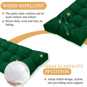 MTMR outdoor porch swing cushion in emerald green maintains shape outdoors