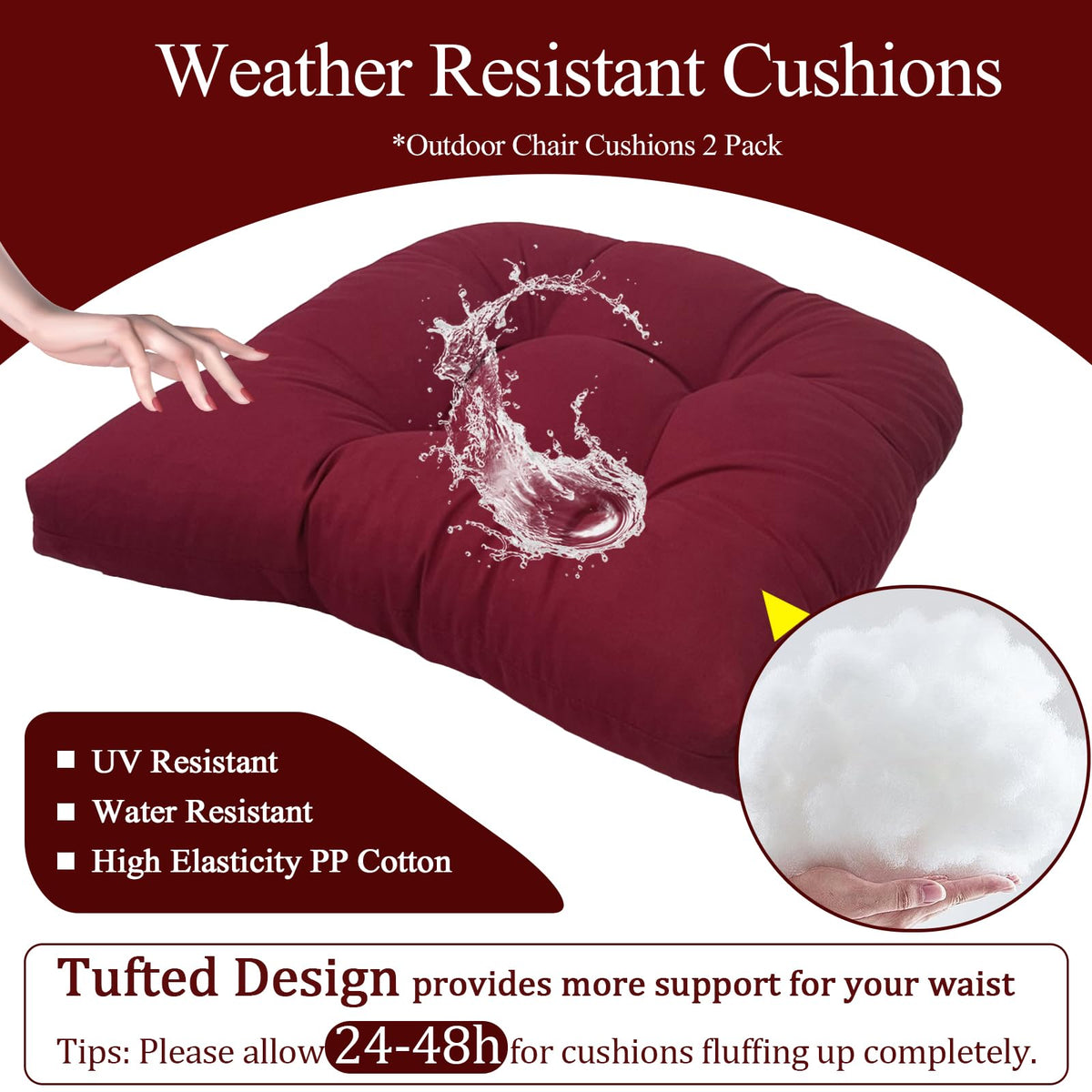 MTMR 19x19 inch cushions fit most outdoor chairs for versatile use