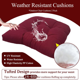 MTMR 19x19 inch cushions fit most outdoor chairs for versatile use