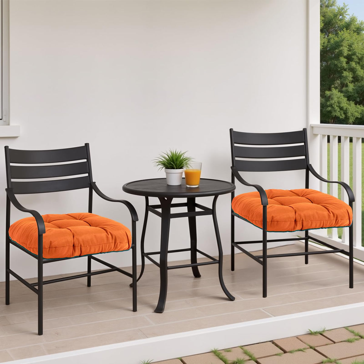 MTMR tufted outdoor cushions highlight stylish support for seating.
