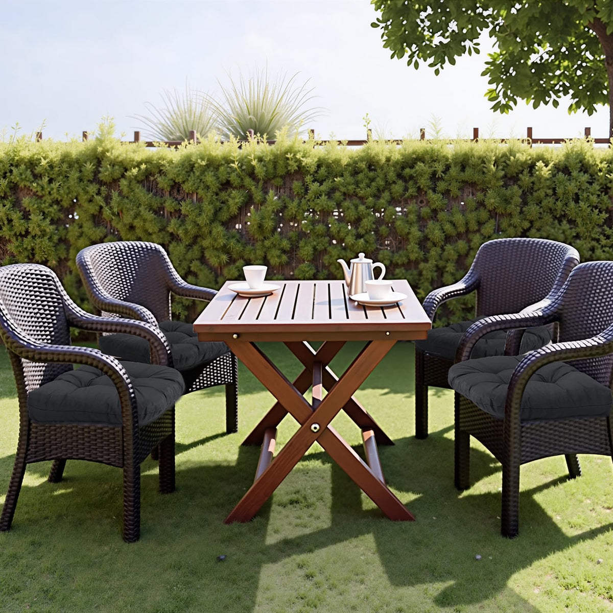 MTMR tufted-design outdoor cushions add stylish support to seating