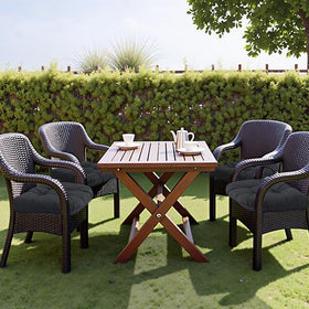 MTMR tufted-design outdoor cushions add stylish support to seating