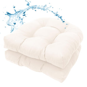 MTMR water-repellent outdoor chair cushions front view showing tufted comfort