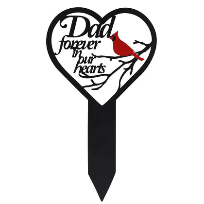 MTOPHLS Heart Memorial Marker with durable metal stake for outdoor graves