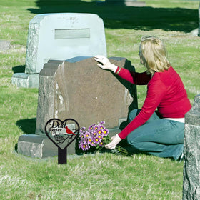 MTOPHLS Mom memorial marker with rose motif for outdoor tribute