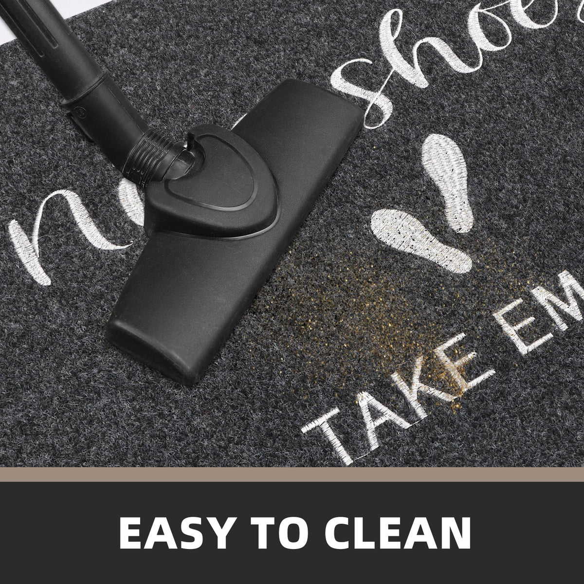 MTOUOCK door mat easy to clean by vacuuming or rinsing.