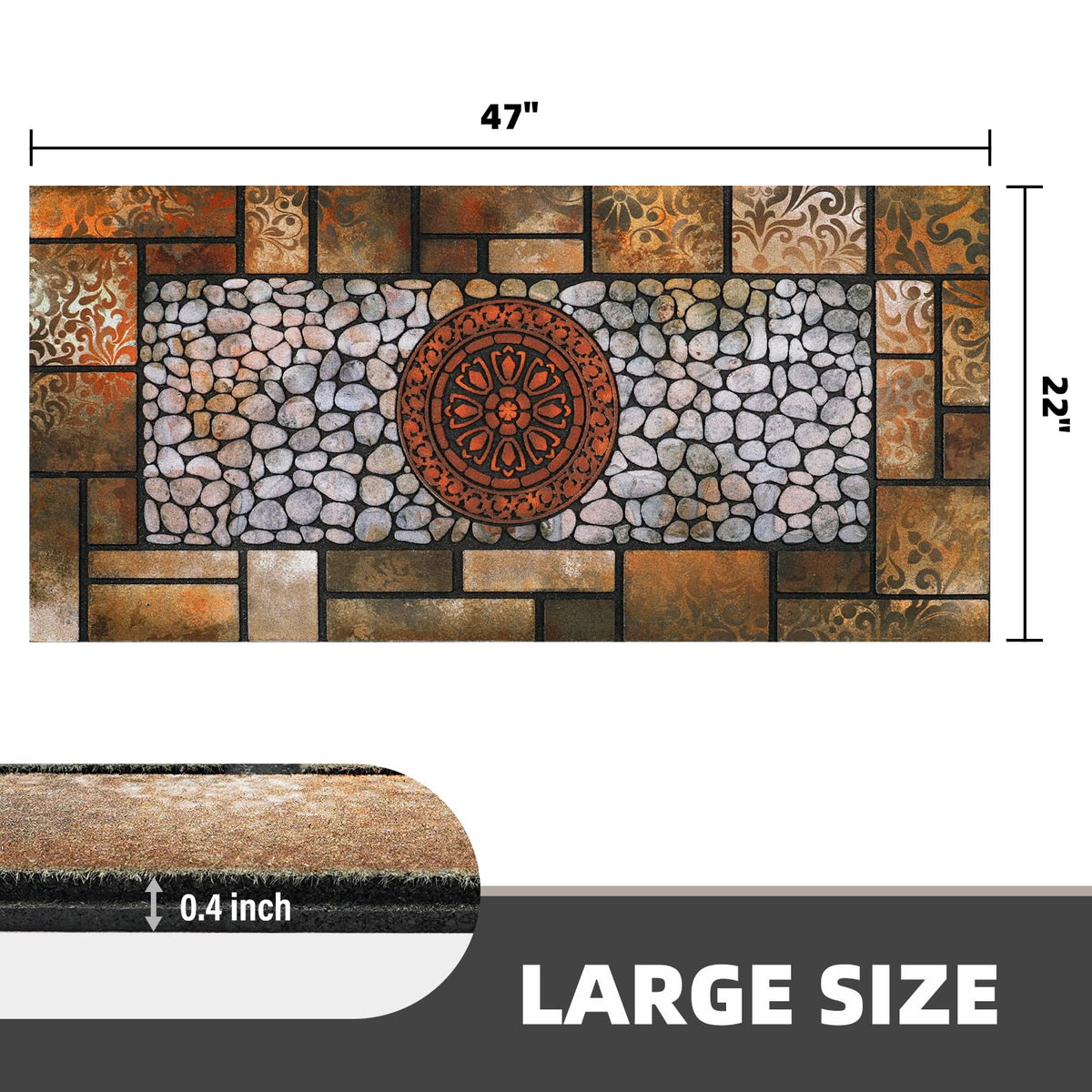 MTOUOCK front-door mat designed for easy cleaning and durability.