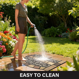 MTOUOCK heavy-duty door mat resists weather and fading.
