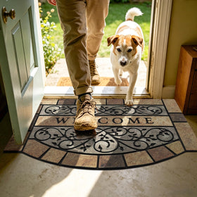 MTOUOCK easy-clean rubber mat dries quickly after rain.