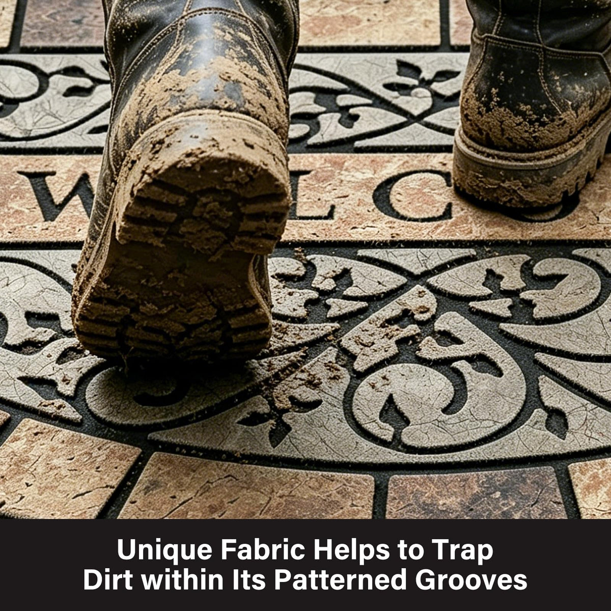 MTOUOCK large-entry mat handles high-traffic areas with style.