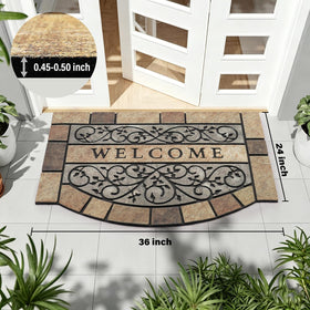 MTOUOCK welcome mat with non-slip rubber backing stays put.