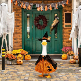 Mtsebmves Bat-print goose clothes enhance spooky charm for yard displays.