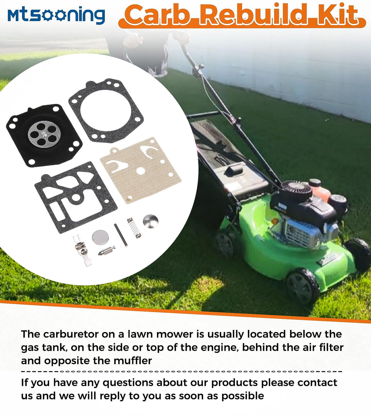 Mtsooning in-use rebuild kit on chainsaw demonstrates practical field replacement