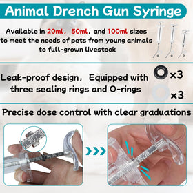 Mtuiewo drench syringe 100ml dosing handles bigger volumes with controlled administration