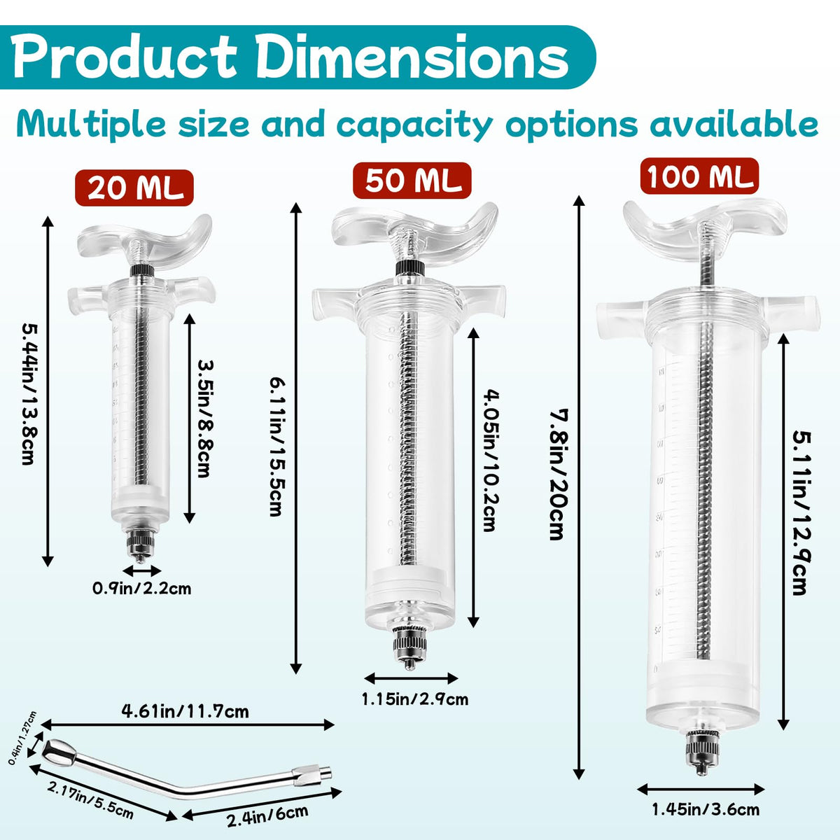Mtuiewo drench syringe 50ml dosing supports steady dose delivery for larger animals