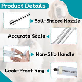 Mtuiewo drench syringe nozzle-bite-resistant highlights durable metal tip for long-term veterinary use